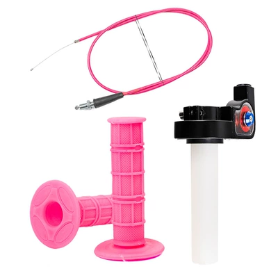 Seat Throttle Cable 150-250Cc: Motorcycle Handle Cover - turn-handle-pink-throttle-cable-pink-grip