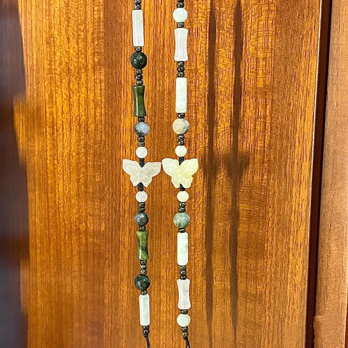 Xiaohongshu Orchid Pavilion Butterfly Bamboo Knot Bead Necklace with New Chinese Style National Style Design, Friendship Gift