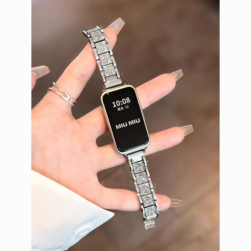 Suitable for Huawei Watch Fit3 Strap Fit2 Metal Three-Bead Diamond Vitality and Elegant Fit2 Wristband Accessible Luxury Girls