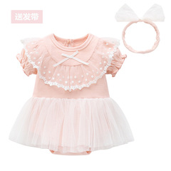 Baby girl summer new dress for girls, baby onesie with diaper cover, princess dress for 1-year-old babies, baby chiffon dress