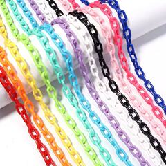 50cm 13*7*2mm 亚克力彩色链条塑料链子闭口DIY项链眼镜链配件