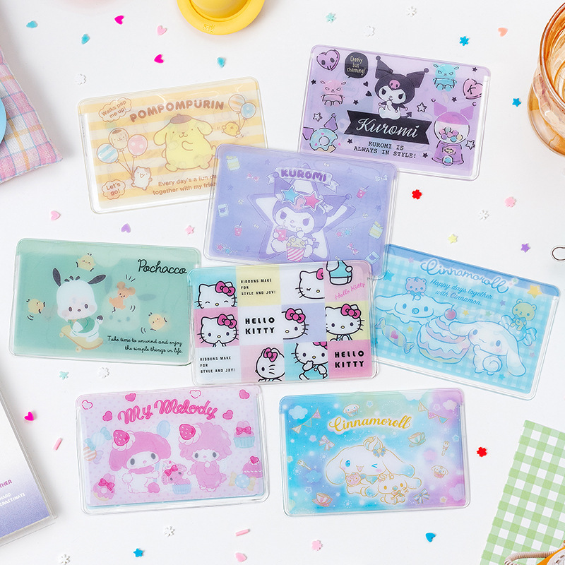 Sanrio Kulomi Meroti Gui Dog Parchia Dog Transparent Cute ID Card Bank Card Bus Card Set