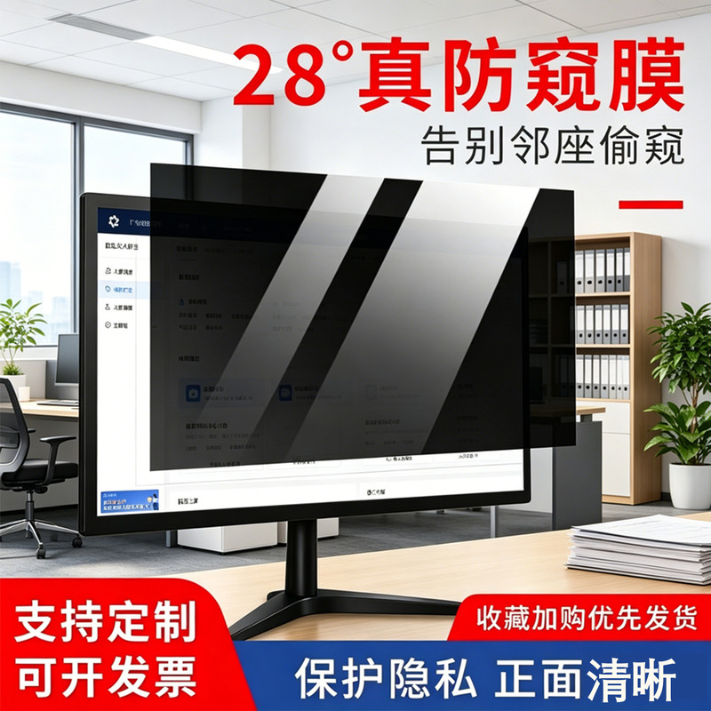 Desktop Computer Privacy Film 27inch Monitor Screen Anti-Peeping Film 21.5 Anti-Glare 24inch 32inch No Film Application Required Desktop Computer Privacy Film 27inch Monitor Screen Anti-Peeping Film 21.5 Anti-Glare 24inch 32inch No Film Application Required