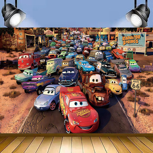 Foreign Trade Amazon Cars Theme Photography Background Cloth Kidsren's Birthday Party Photo Banner 5x3ft