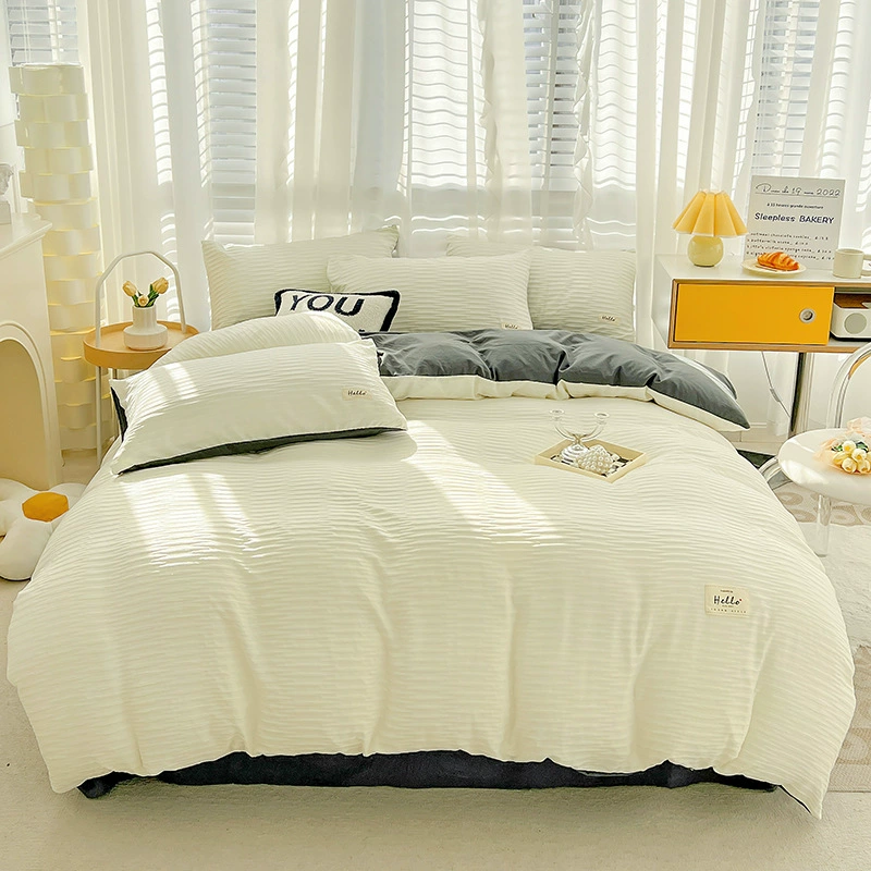 Bedding Set Japanese Style, Skin‑Friendly Bubble Gauze Cotton, 3–4 Piece, Multiple Sizes