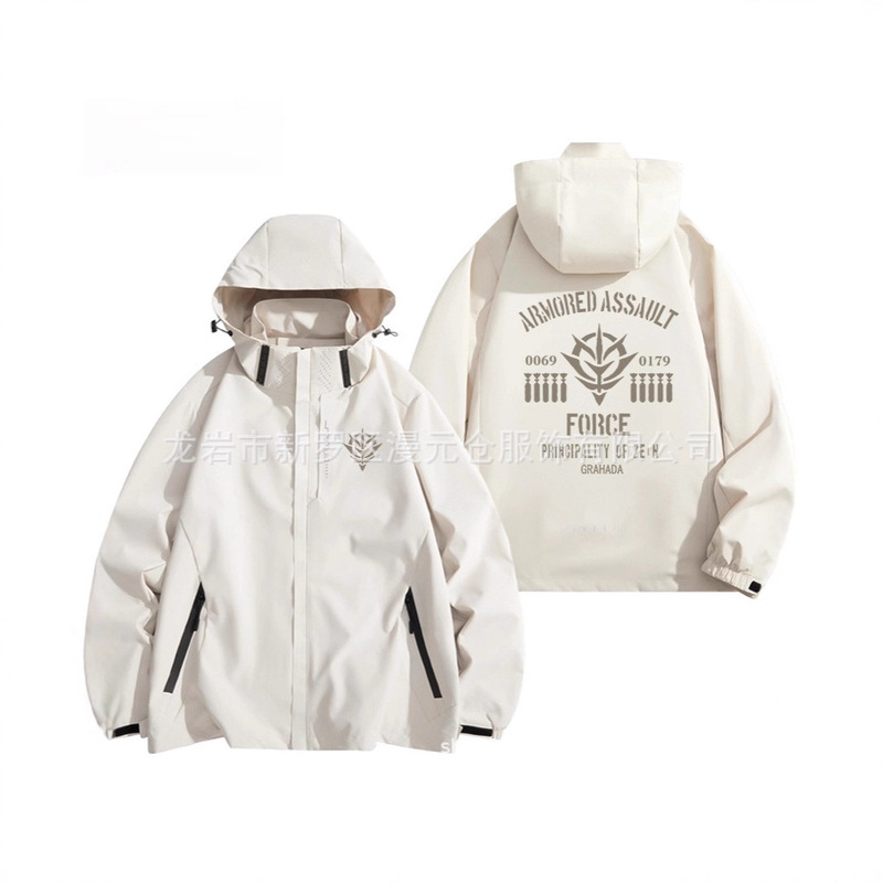 Mobile Suit Gundam 3.10 Jacket Casual Sports Soft Shell Jacket Autumn and Winter Couple Hooded Top