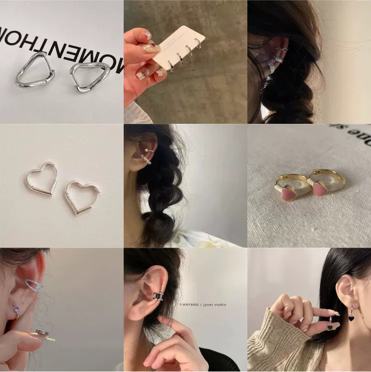 Small Ear Clip Earrings Set — No Piercing, Assorted Styles, Compact Pack