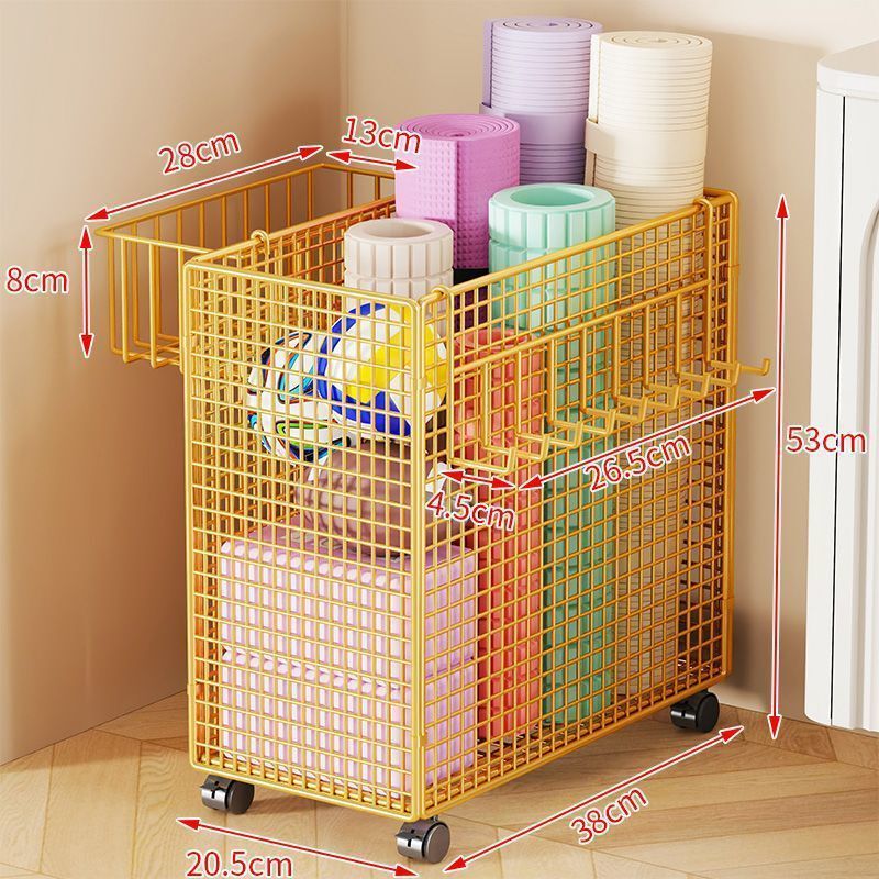 スポーツ用品収納、折りたたみ整理用品、フィットネス・スポーツ用品チューブ、ヨガマット、おもちゃ、車輪付きバスケット、家庭用狭い|undefined