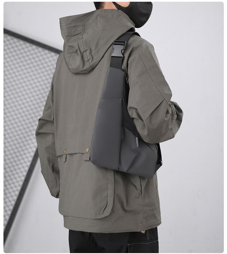 Fashionable men's underarm prepuce chest bag, men's backpack, single shoulder chest bag, anti splashing diagonal chest bag, large capacity chest bag_voghion.com