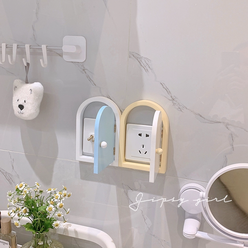 Милый наклейка на стену в форме дверцы для розетки, защитная крышка для выключателя, декоративная рамка для розетки, подставка