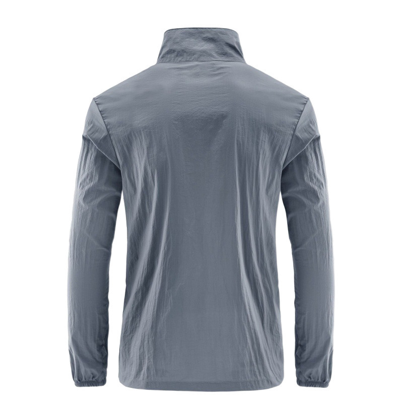 2022 chaqueta de cuello vertical de verano hombre delgada ropa de piel transpirable de mediana edad chaqueta deportiva de verano chaqueta de protección solar hombre