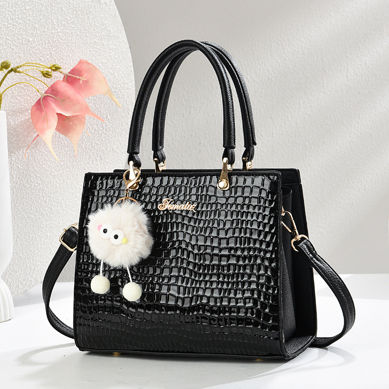 Cocodrilo estampado bolso de piel brillante2025 nueva textura mujer mochila mochila casual bolso de mano