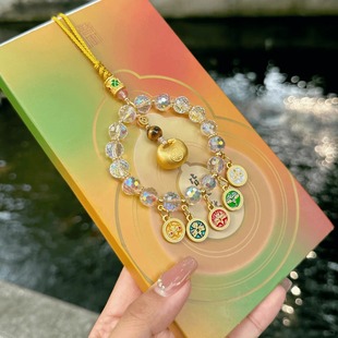 New Five-Way God of Wealth Flash New Chinese Style National Style Bag Hanging Small Jintuo Car Pendant Unisex High-end