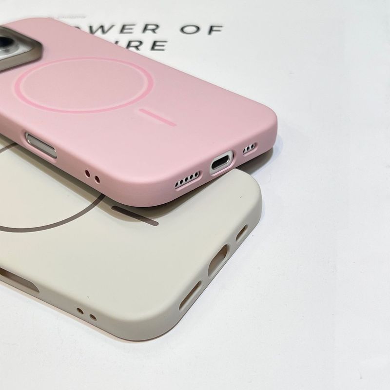 iPhone17promax肤感磁吸手机壳苹果16金属镜头15纯色14防摔保护套|undefined