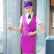职业女装夏装2018新款时尚珠宝美容院马甲工作服套裙空姐制服批发