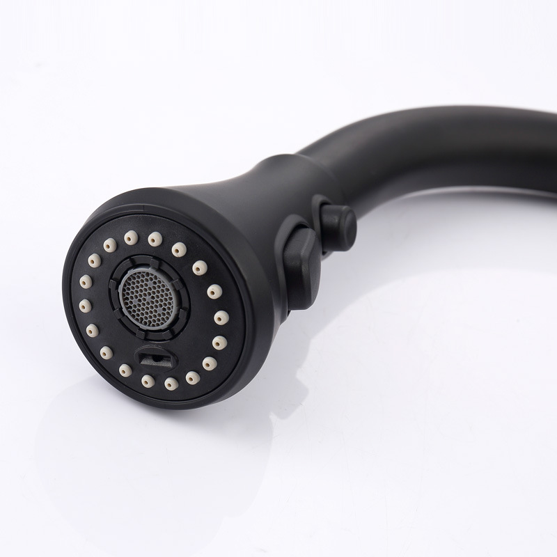 跨境304不锈钢黑色厨房触碰抽拉式水龙头 冷热烤漆伸缩洗菜盆龙头