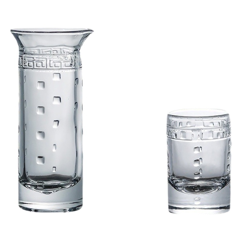 Copa de vino blanco vidrio de cristal de fondo grueso del hogar chino pequeña copa de vino una taza de vino de la dinastía Han de la vendimia juego de vino blanco