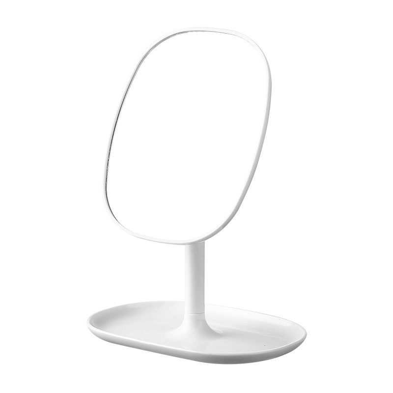 Espejo de maquillaje de escritorio minimalista Dormitorio de estudiantes Espejo de tocador de escritorio de una cara Espejo de belleza giratorio cuadrado con base