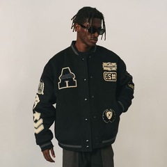 アメリカ重ポンド高街野球服男性春秋2023年潮牌刺繍ジャケットゆるい欧米ヒップホップコート