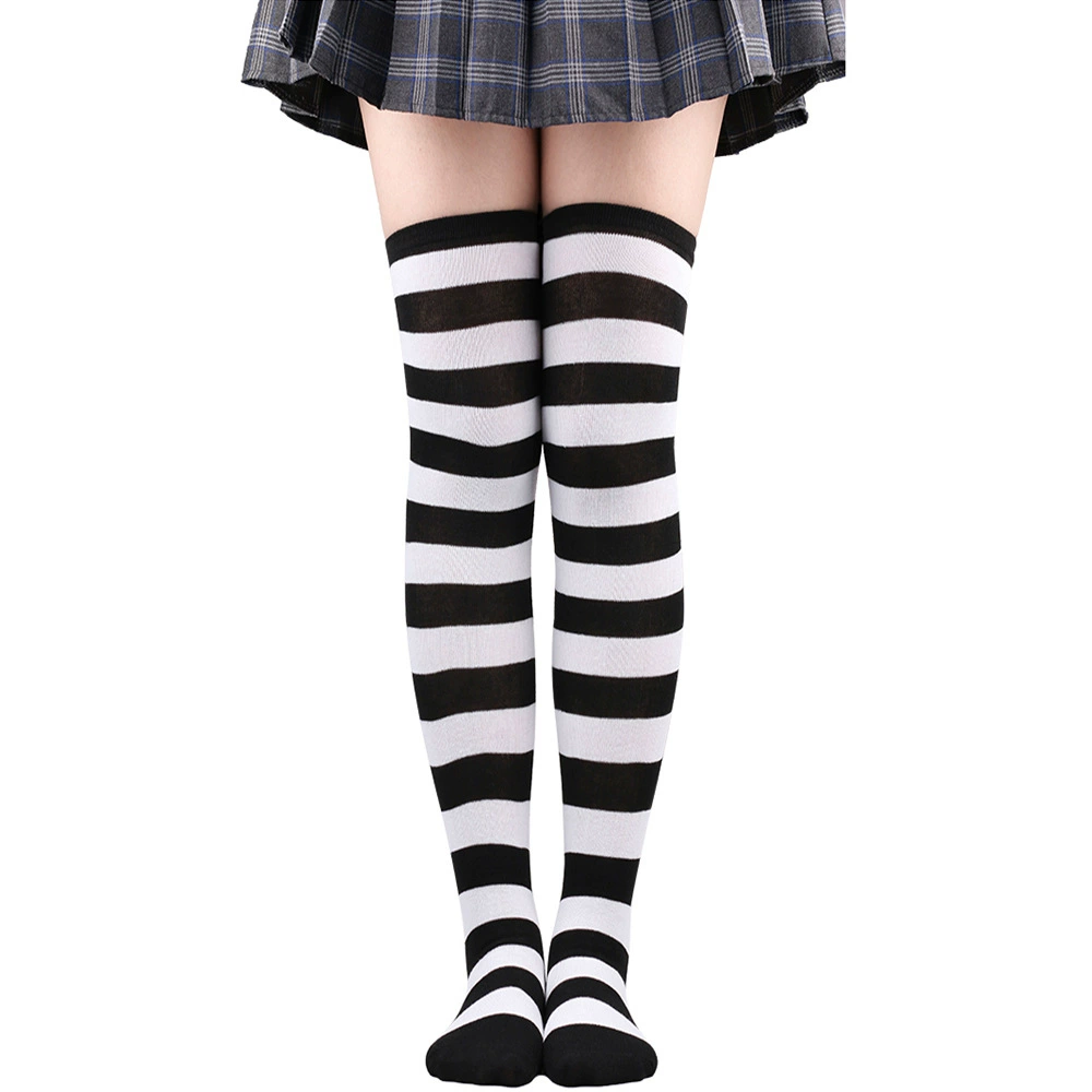 Knee-high Socks Japanese Style, Striped Cosplay & Halloween, Tube 50 cm, Polyester