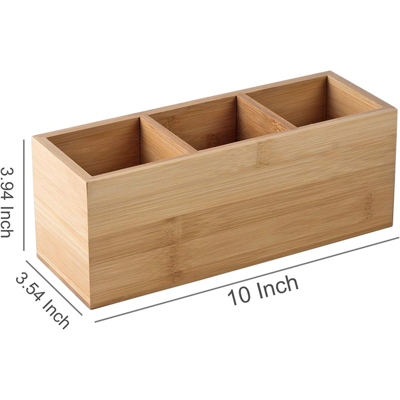 Caja de almacenamiento de madera, lápiz de bambú, caja de almacenamiento de escritorio, soporte de control remoto, caja de almacenamiento de escritorio, fijación de almacenamiento de artículos diversos