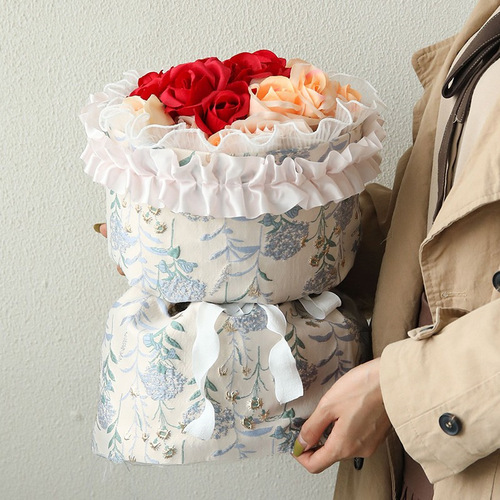小香风三代内衬纸花束定型片懒人手打包花器鲜花包装材料花店用品