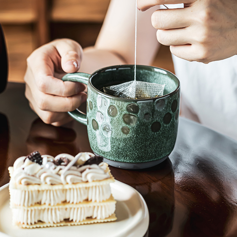 Horno creativo de cerámica rugosa taza retrógrada taza de agua doméstica taza de té de la tarde taza de café taza de leche