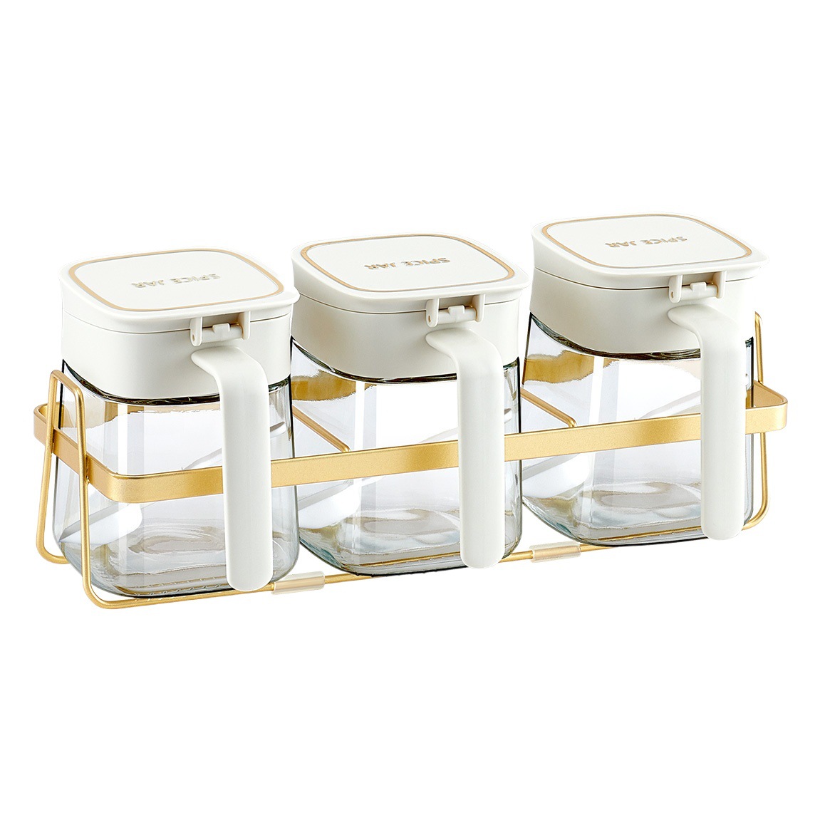 Sazonador caja de cocina hogar combinación traje de vidrio sazonador tarro de sal polvo gourmet caja de almacenamiento de pimienta