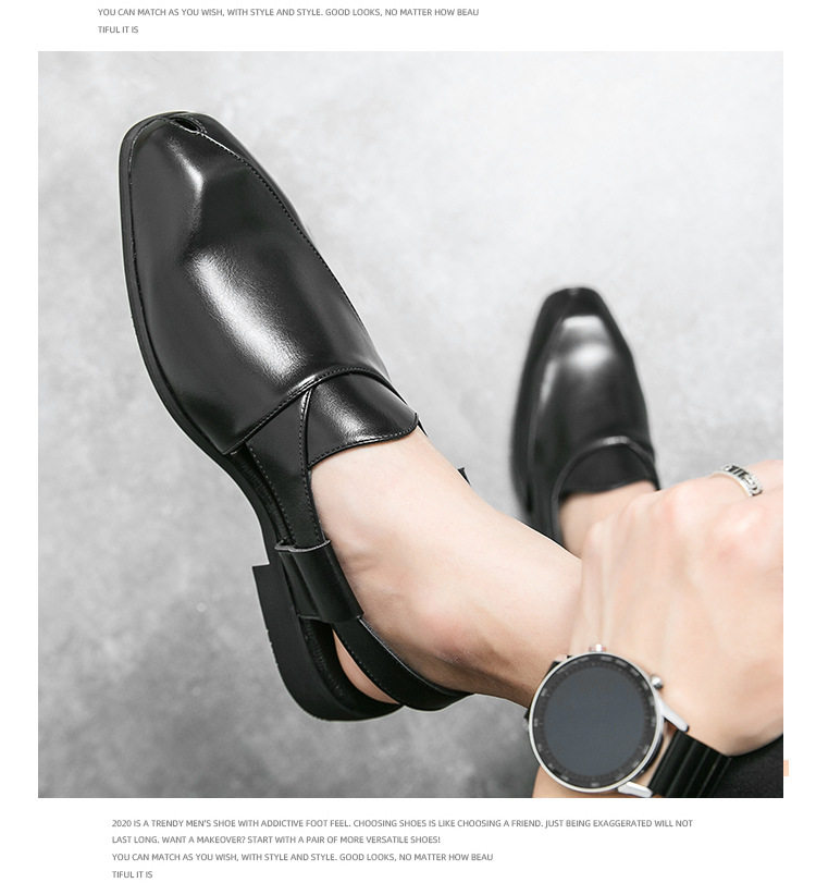 Giày sandal da nam cỡ lớn mũi vuông, quai ngang khóa cài, thoáng khí nhẹ nhàng — 5671 màu nâu, 5671 màu đen chi tiết 18