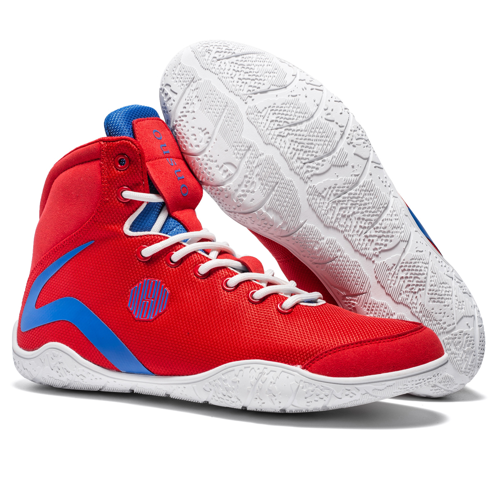 Professional Men's and Women's Boxing Shoes Training Shoes Fighting Competition Free Fighting White Large Size Breathable Sanda Special High Top