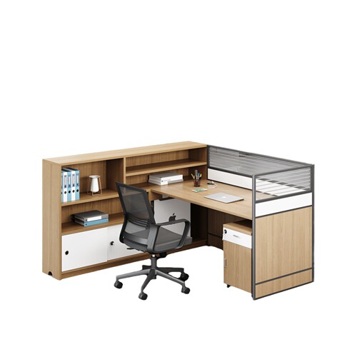 Office desk and chair set, minimalist modern three-person office desk, office finance room screen office desk
