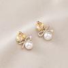 Ear clips from pearl with tassels, earrings, universal accessory, no pierced ears