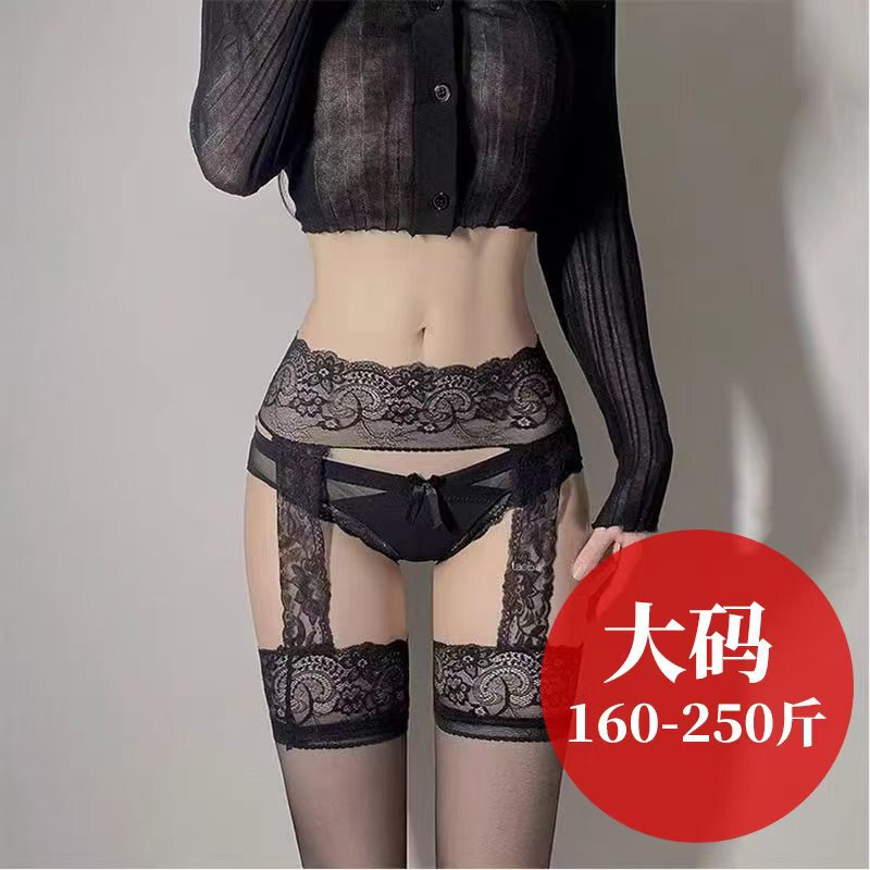 plus size Strap One-piece Lace Sexy Stockings Emotional Pure Strap Black Silk Pantyhose Pure Lace Net Stockings