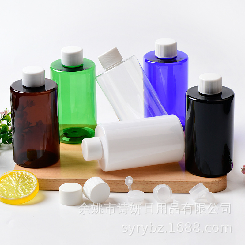 200mlミリリットルの低い平肩の蓋の化粧水の乳液の化粧水の化粧水の純露のpetのプラスチックの瓶は内栓を配合します。|undefined