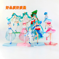 Anime beautiful girl night light crystal gown Lemlem green leaf dancer Hatsune Miku doll ornament small figure wholesale