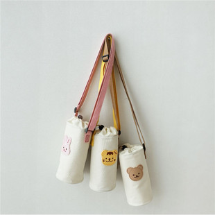 Korean-style Cartoon Insulated Thermos Cup Set Children's Water Cup Cold Bag Crossbody Universal Water Kettle Strap Dust Bag
