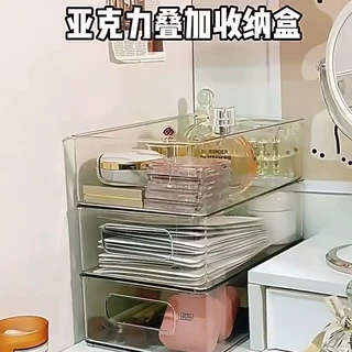 桌面收纳盒化妆品面膜口红护肤品透明PET首饰盒收纳办公室收纳筐