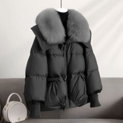 代发羽绒棉服冬季新款洋气加厚韩版短款宽松毛领棉衣棉袄外套