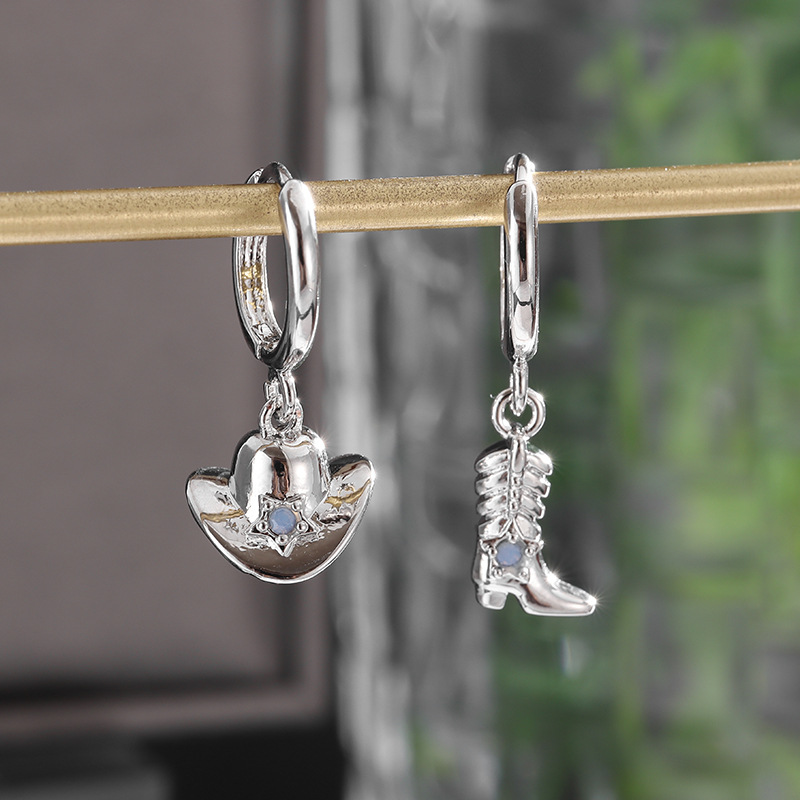 부츠 귀걸이-실버