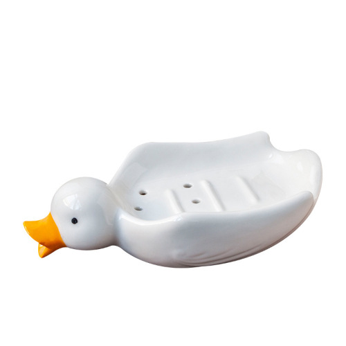 Soap box does not accumulate water. Household cute little duck personalized soap box. Multifunctional punch-free function drain soap box.