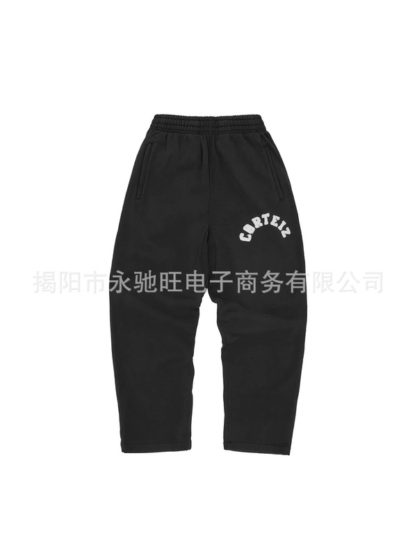 秋季新款字母印花长袖连帽卫衣宽松直筒裤子男女同款日系卫衣套装|undefined