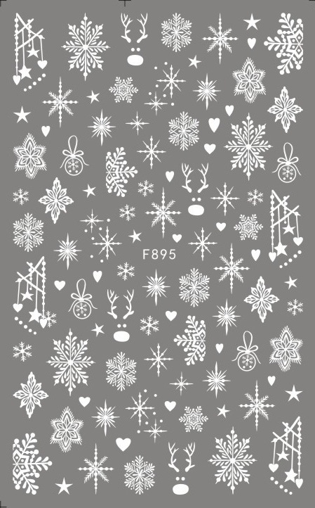 Nagelstickers Nieuw Volledige Stickers Groothandel Gilding Relief 3D Witte Kerst Sneeuwvlok Elanden XINGX Nagelstickers display picture 3