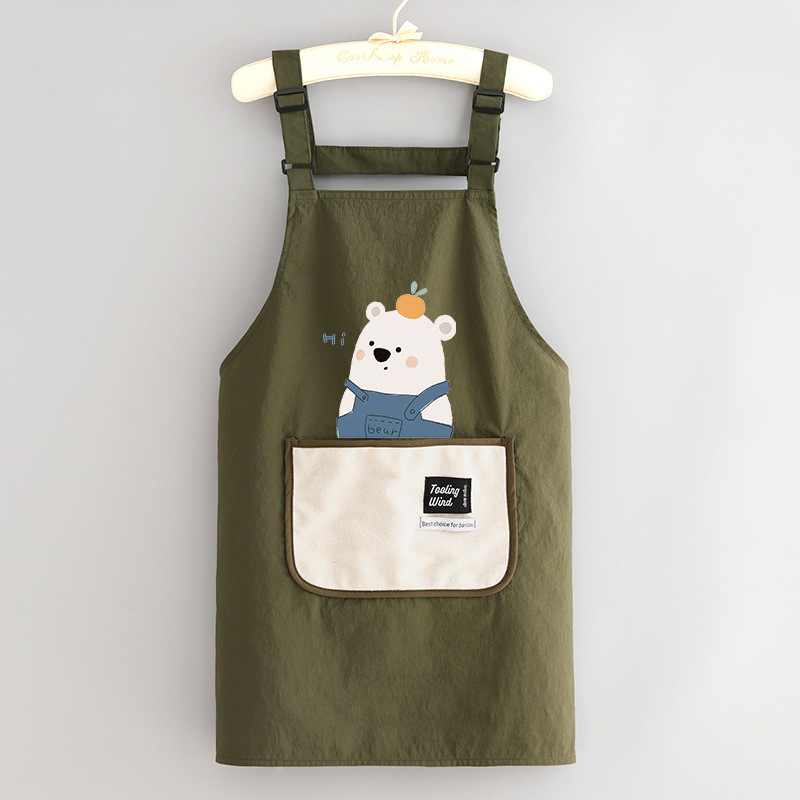 新型ファッションかわいい防水エプロン家庭用キッチン料理ウエスト花屋飲食専用作業服印字|undefined