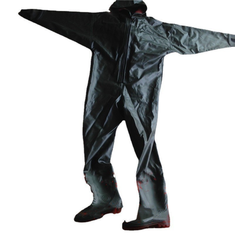 连体下水衣批发 户外水产养殖垂钓捕鱼针织布全身下水裤