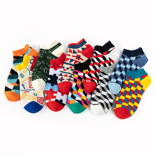 Summer thin boat socks for men, new style trendy striped socks for women, breathable and sweat-absorbent, Instagram-style short socks, cross-border wholesale