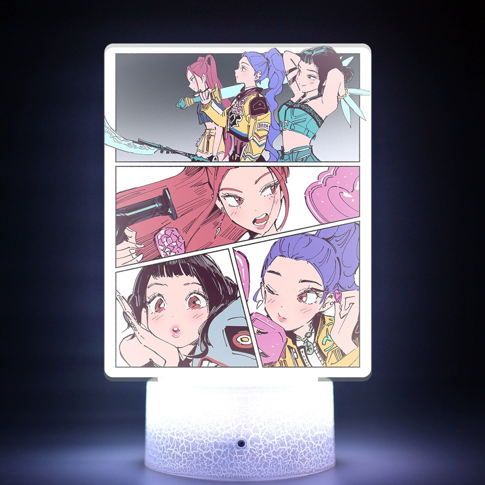 K-POP KPop Demon Hunters movie peripherals with internal printed remote control 16-color night light