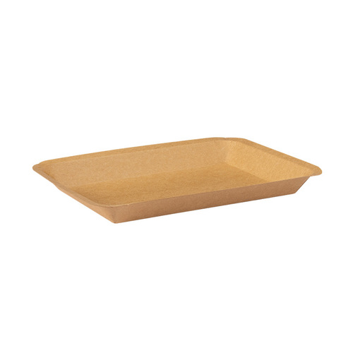 Disposable plate barbecue plate brown paper rectangular paper tray skewer snack paper plate dish packing box tableware