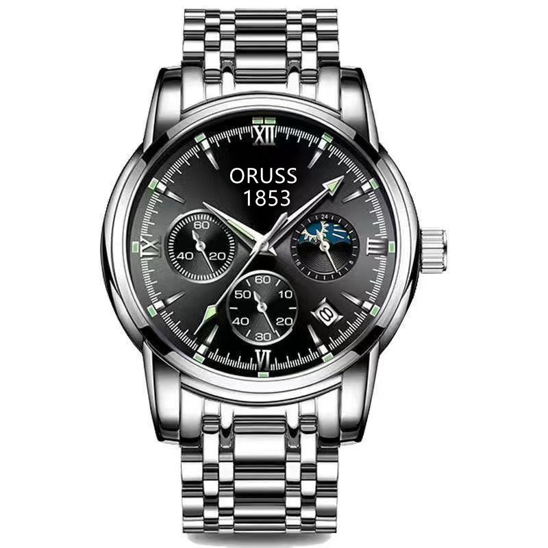 50g Weight Tempered Glass Mirror Material Steel Belt Strap Material Watch Classification Pointer Display Type Single Folding Buckle Buckle Style Round Dial Shape Business Occasion Quartz Movement Solid Color Pattern Men's Gender Business Style Business Solid Color Single Folding Buckle Quartz Men's Watches