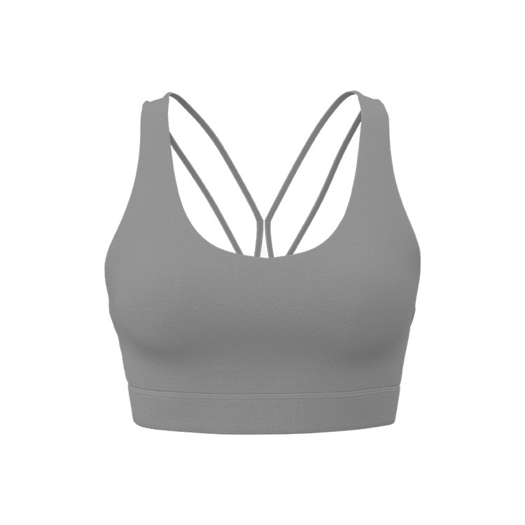 Ropa interior deportiva cruzada trasera ropa de yoga para correr a prueba de golpes para mujeres
