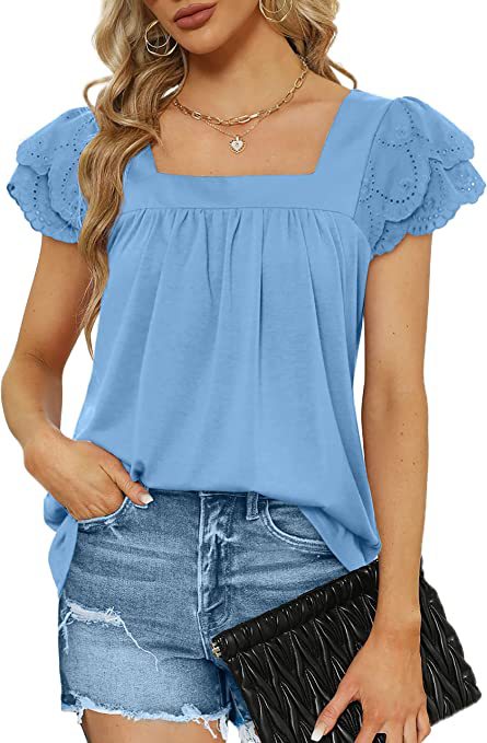 Women's T-shirt Short Sleeve T-shirts Lace Casual Flower display picture 4